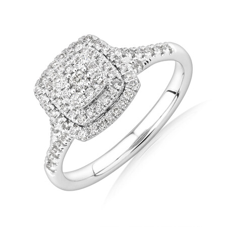 Engagement Ring with 1/2 Carat TW of Diamonds in 10kt White Gold Engagement Ring with 1/2 Carat TW of Diamonds in 10kt White Gold