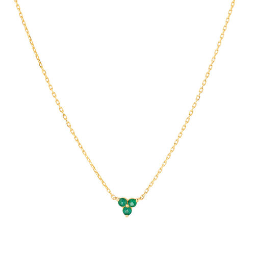 Emerald Trio Necklace in 10kt Yellow Gold