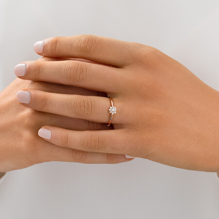 Evermore Promise Ring with 0.15 Carat TW of Diamonds in 10kt Rose Gold Evermore Promise Ring with 0.15 Carat TW of Diamonds in 10kt Rose Gold