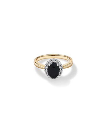 Ring with Sapphire & 1/4 Carat TW of Diamonds in 10kt Yellow & White Gold Ring with Sapphire & 1/4 Carat TW of Diamonds in 10kt Yellow & White Gold