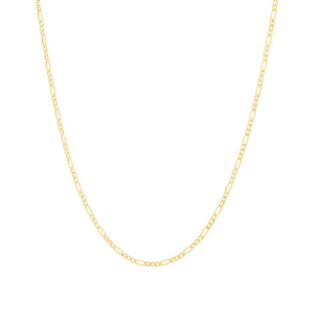 50cm (20") Hollow Figaro Chain in 10kt Yellow Gold 50cm (20") Hollow Figaro Chain in 10kt Yellow Gold