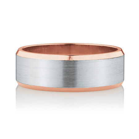 Men's Wedding Band in 10kt Rose & White Gold Men's Wedding Band in 10kt Rose & White Gold