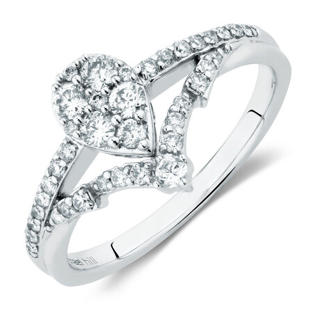 Engagement Ring With 0.45 Carat TW of Diamonds In 10kt White Gold Engagement Ring With 0.45 Carat TW of Diamonds In 10kt White Gold