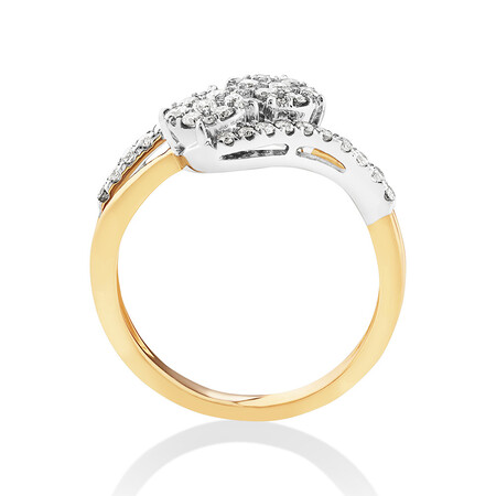 Double Cluster Engagement Ring with 0.50 Carat TW of Diamonds in 10kt Yellow Gold Double Cluster Engagement Ring with 0.50 Carat TW of Diamonds in 10kt Yellow Gold
