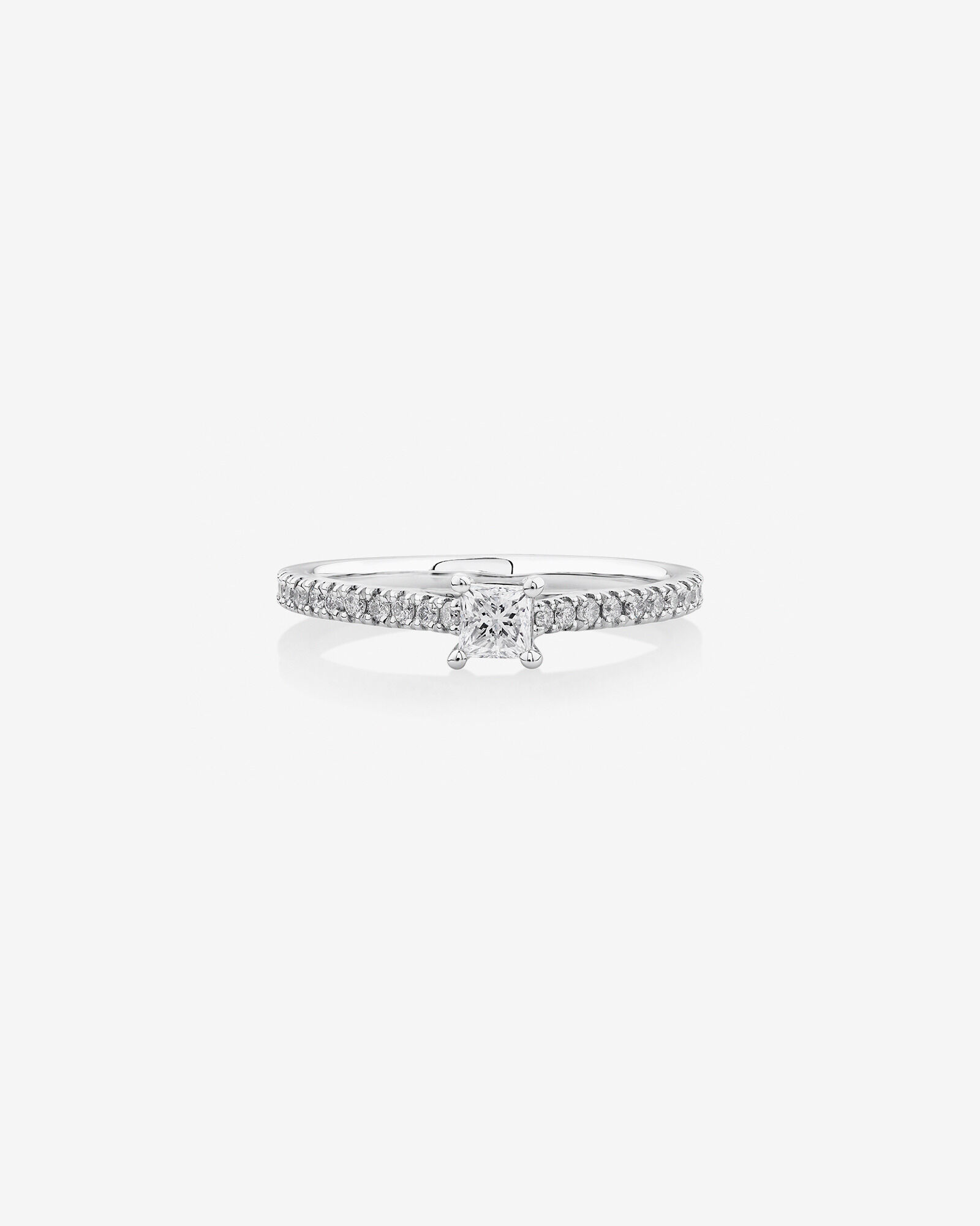 Engagement Ring with Carat TW Diamonds in 14kt White Gold