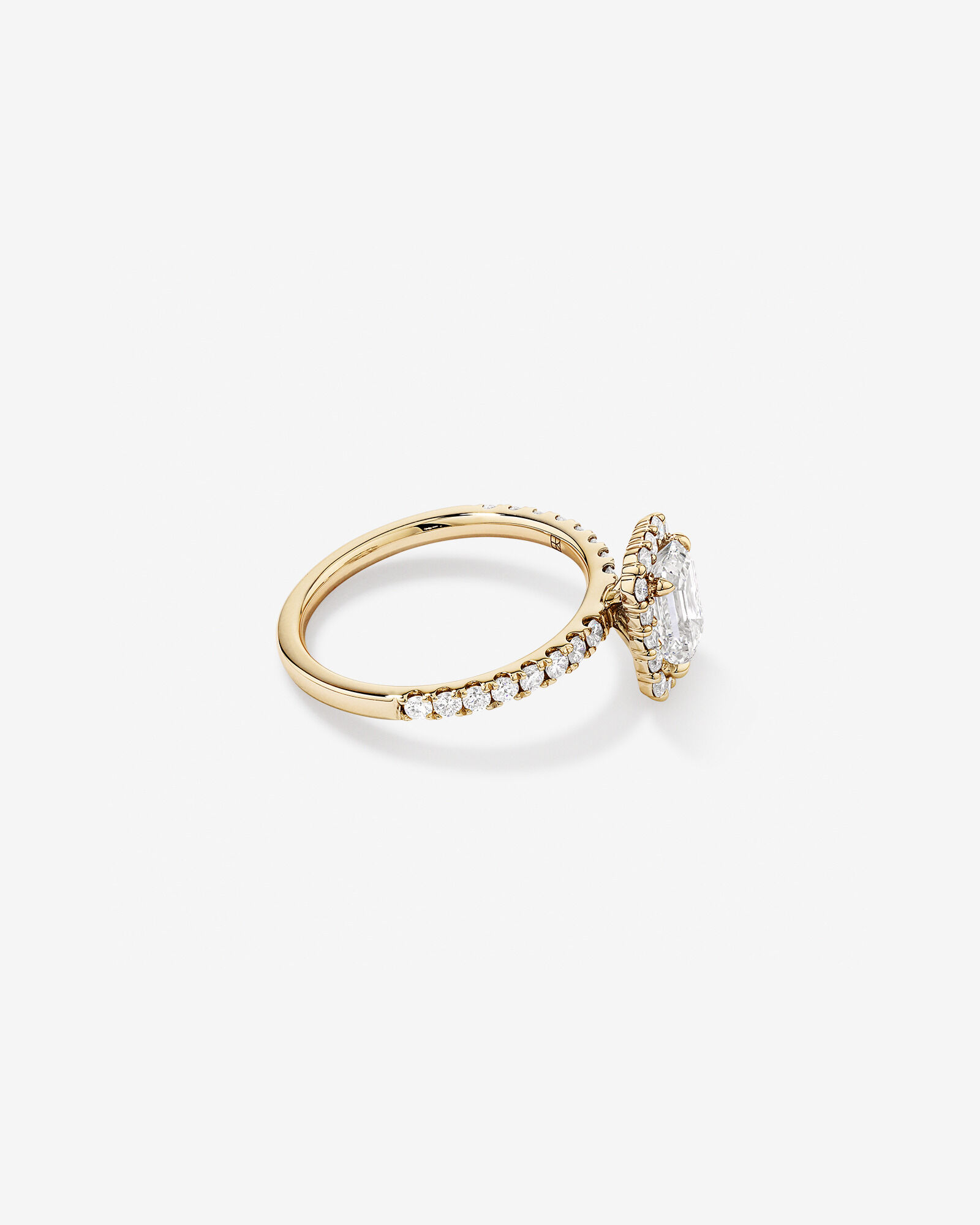 Bague de fiançailles TW de 1,78 carat en or jaune jaune 14 carats taille émeraude