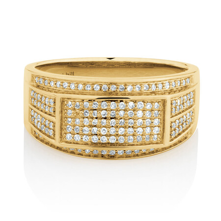 Men's Ring with 0.45 Carat TW of Diamonds in 10kt Yellow Gold Men's Ring with 0.45 Carat TW of Diamonds in 10kt Yellow Gold