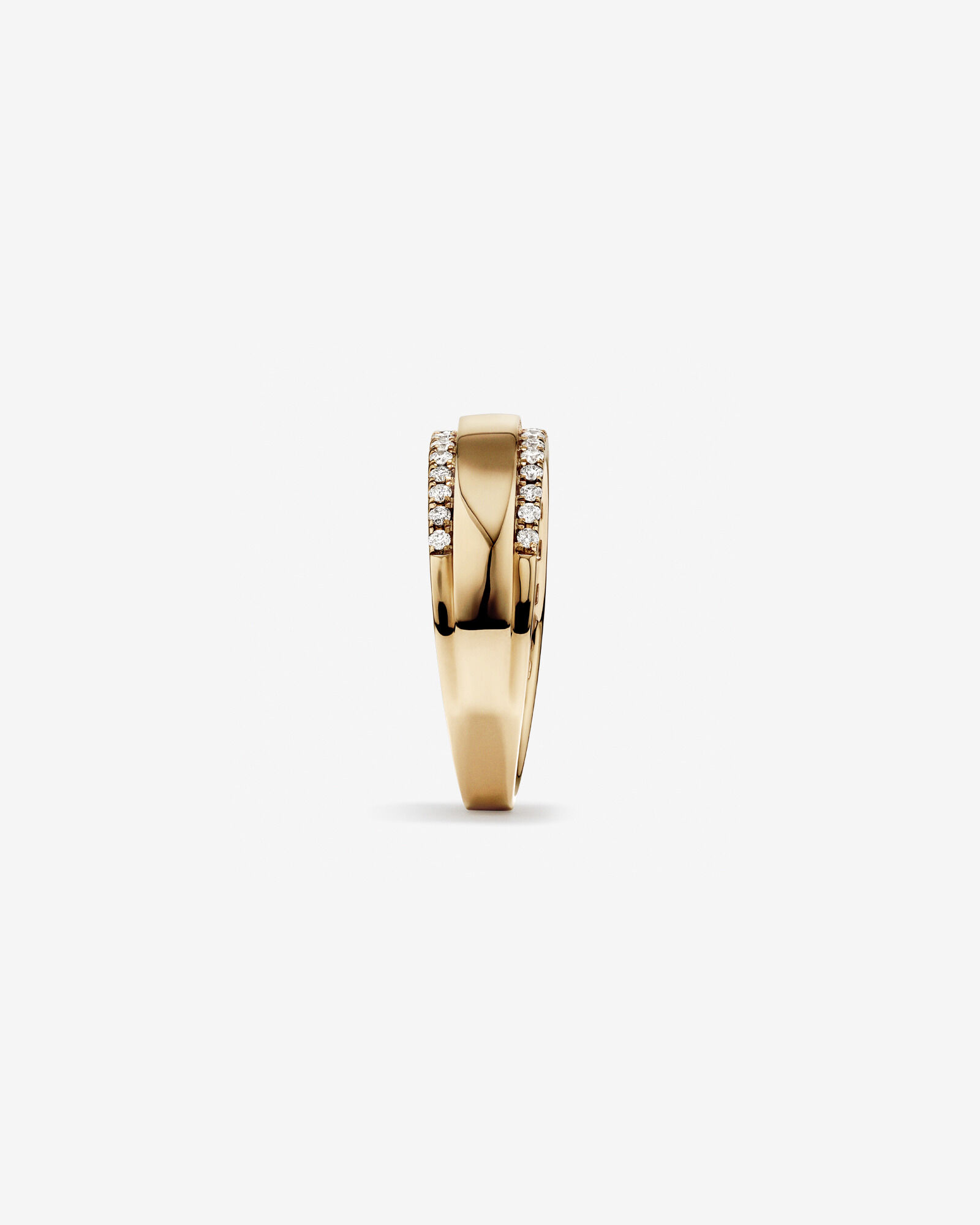 Two Row Ring with 0.37 TW of Diamonds In 10kt Yellow Gold