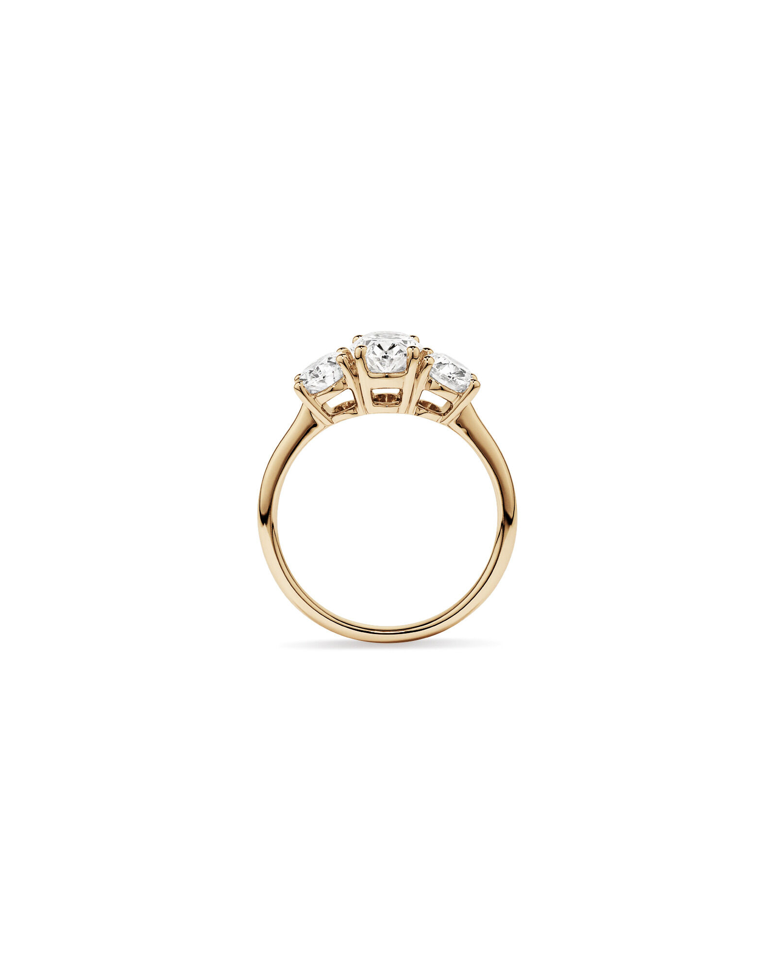 Bague de fiançailles ovale en diamants cultivés en laboratoire de trois carats de 2 carats en or jaune 14 carats