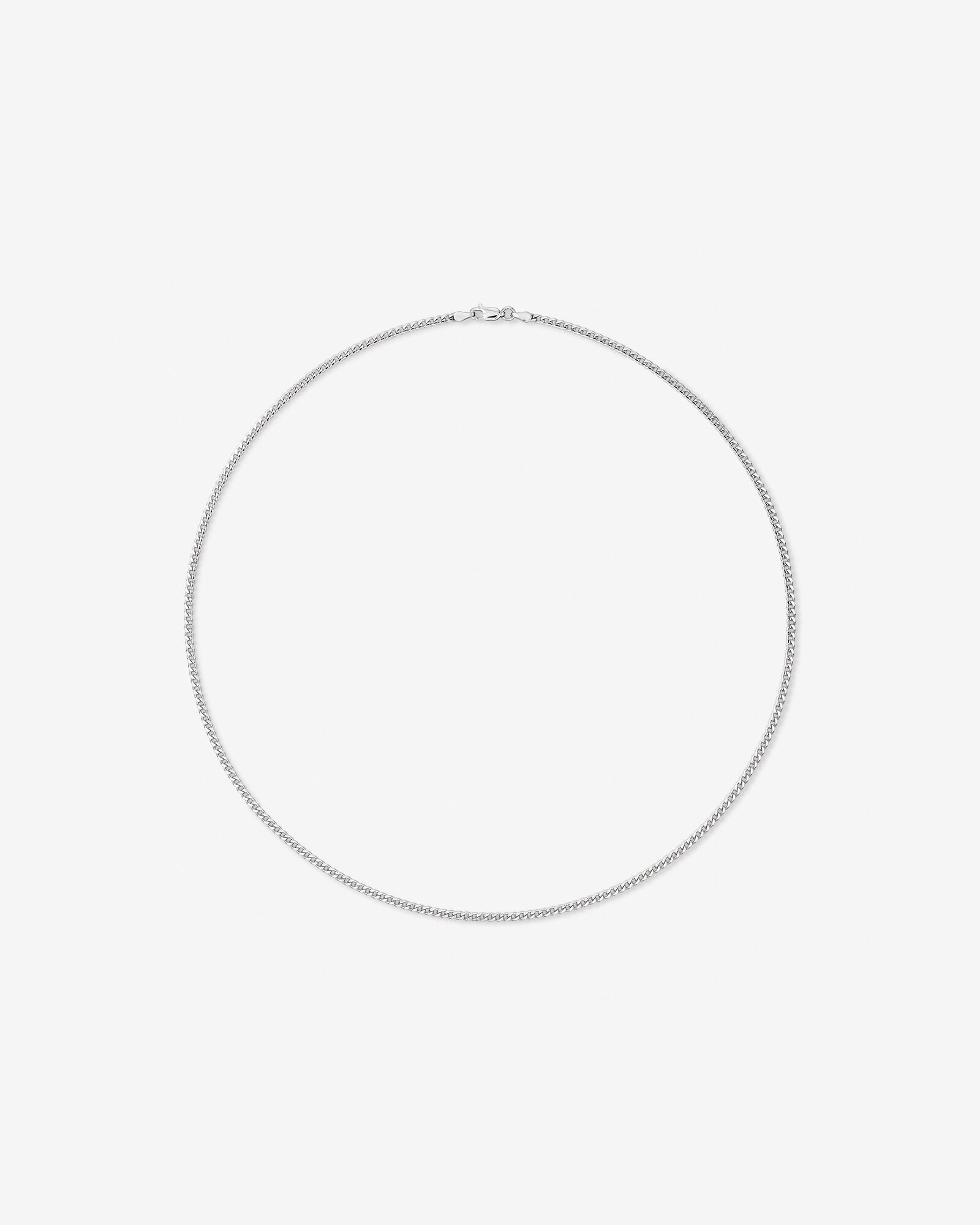 55cm (22") 2.8mm Width Miami Curb Chain Necklace in Sterling Silver