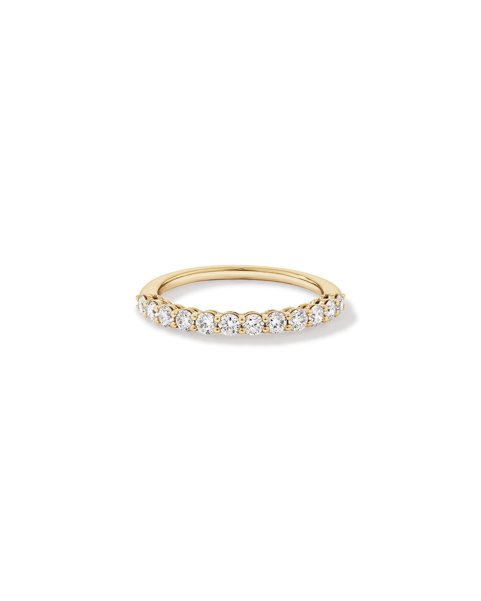 Alliance ronde en diamant brillant cultivé en laboratoire TW de 0,60 carat en or jaune 14 carats