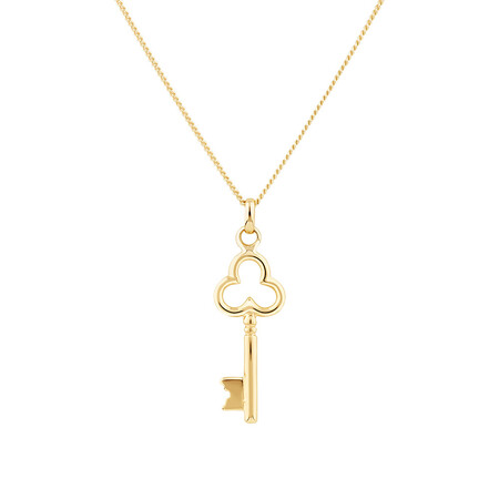 Polished Key Pendant in 10kt Yellow Gold Polished Key Pendant in 10kt Yellow Gold