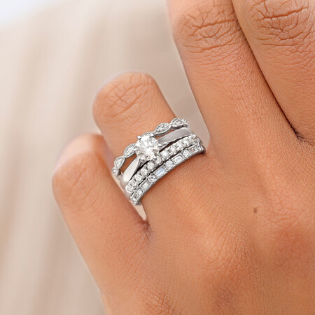 Evermore Wedding Band with 0.20 Carat TW of Diamonds in 10kt White Gold Evermore Wedding Band with 0.20 Carat TW of Diamonds in 10kt White Gold