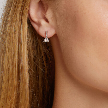 Earrings with Morganite & Diamonds in 10kt Rose Gold Earrings with Morganite & Diamonds in 10kt Rose Gold
