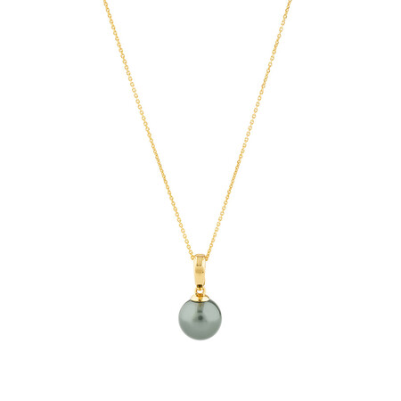 Pendant with Cultured Tahitian Pearl In 10kt Yellow Gold