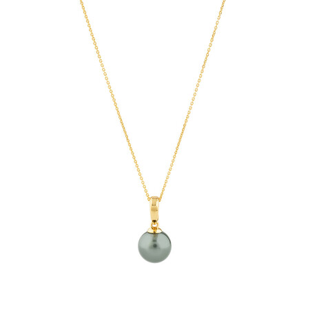 Pendant with Cultured Tahitian Pearl In 10kt Yellow Gold Pendant with Cultured Tahitian Pearl In 10kt Yellow Gold