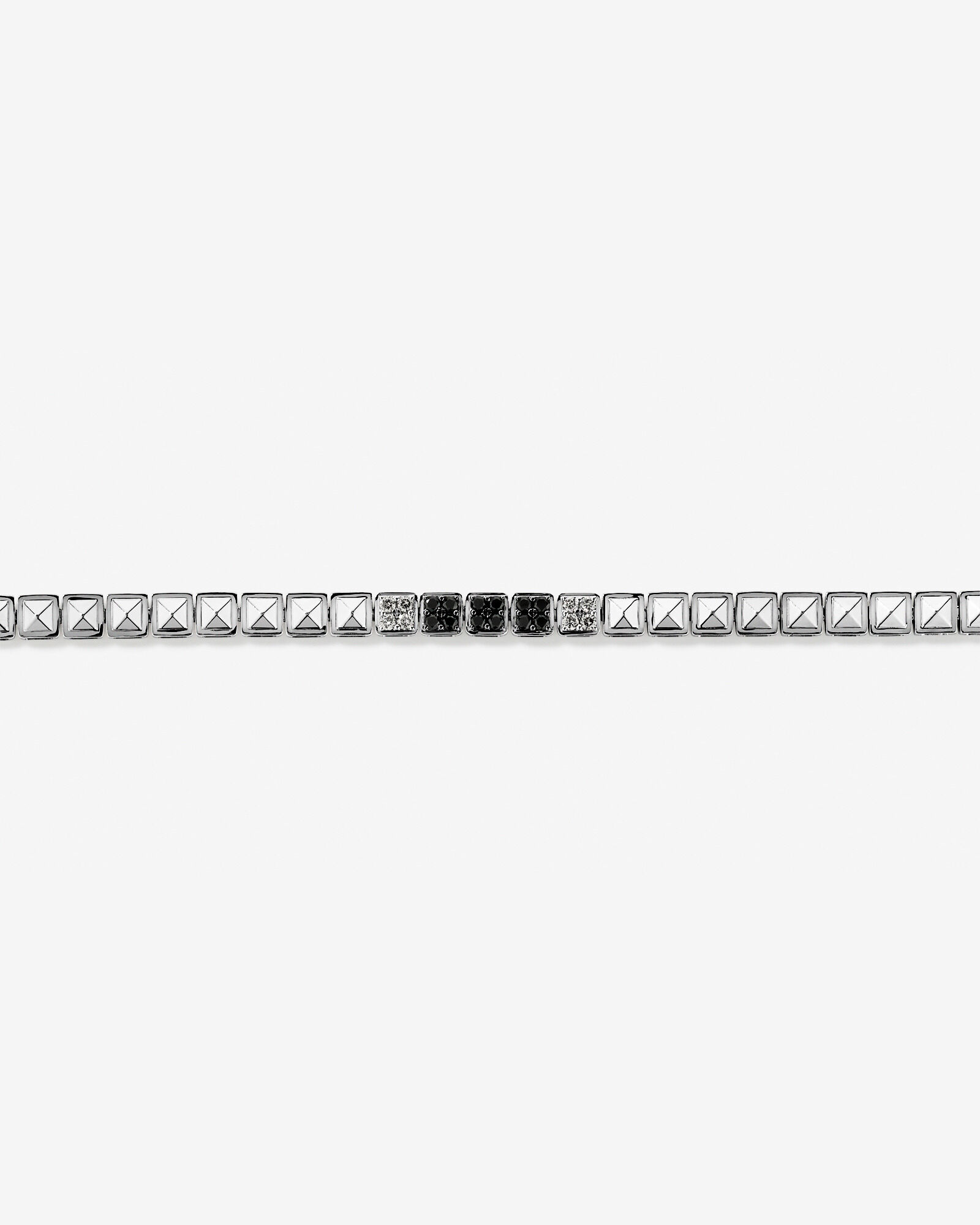 Men's 0.50 Carat TW Black and White Diamond Tennis Bracelet in Sterling Silver
