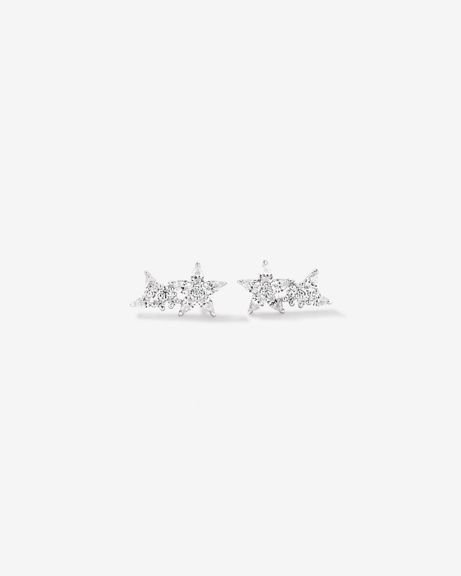 Boucles d’oreilles puces florales détachables avec zircone cubique en argent sterling