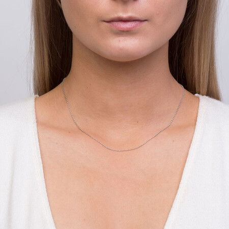 40cm (16") Rolo Chain in 10kt White Gold 40cm (16") Rolo Chain in 10kt White Gold