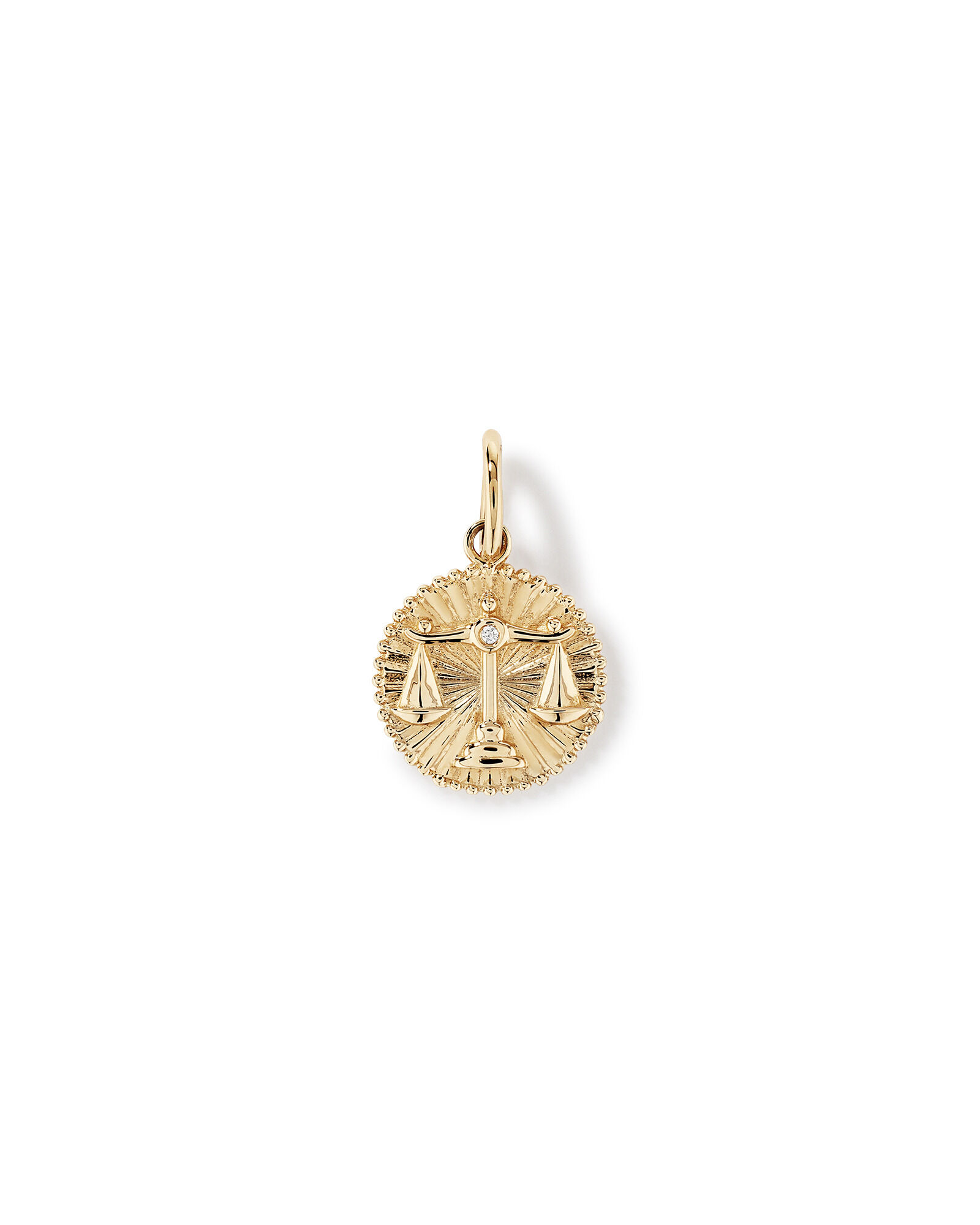 Diamond Accent Libra Zodiac Pendant in 10kt Yellow Gold