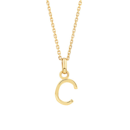 C Initial Pendant in 10kt Yellow Gold