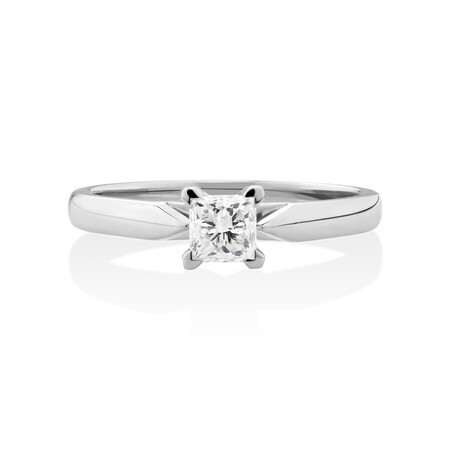 Evermore Engagement Ring with 0.50 Carat TW Diamond Solitaire in 14kt White Gold Evermore Engagement Ring with 0.50 Carat TW Diamond Solitaire in 14kt White Gold