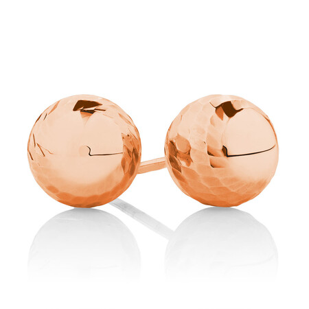 7mm Patterned Stud Earrings in 10kt Rose Gold 7mm Patterned Stud Earrings in 10kt Rose Gold