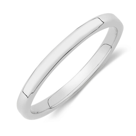 High Domed Wedding Band in 10kt White Gold High Domed Wedding Band in 10kt White Gold