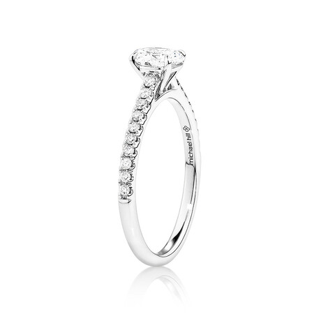 Oval Solitaire Ring with 0.70 Carat TW of Diamonds in 14kt White Gold Oval Solitaire Ring with 0.70 Carat TW of Diamonds in 14kt White Gold