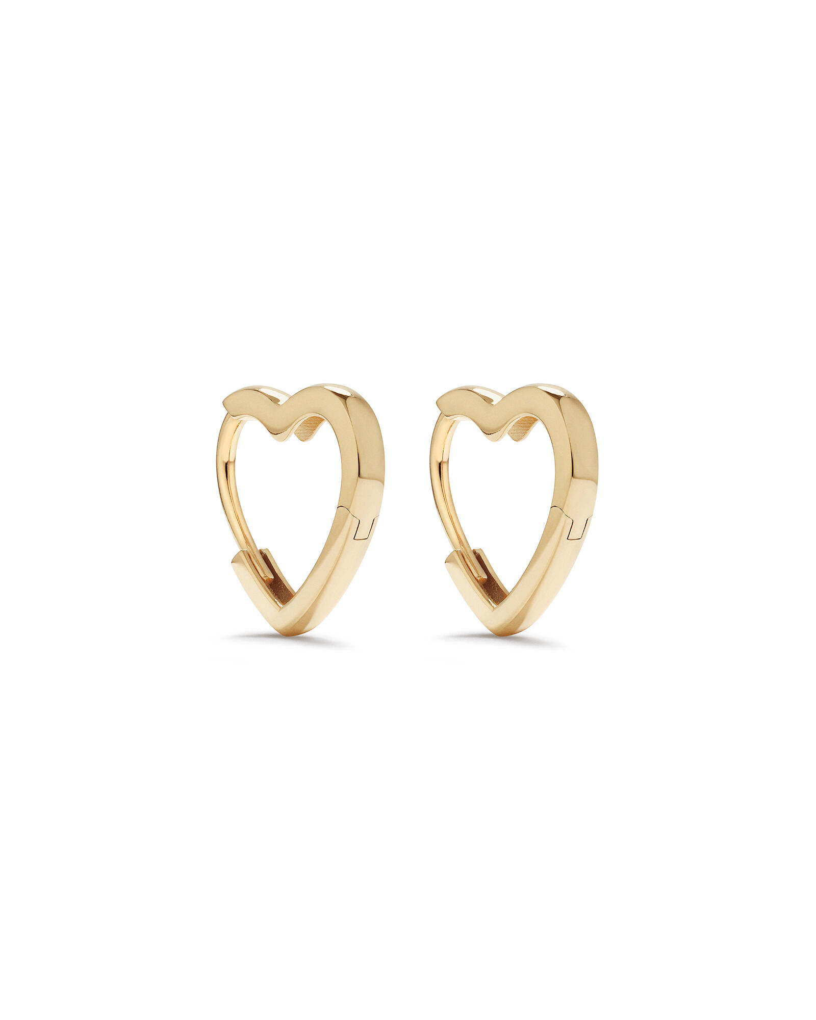 Heart gold hoop earrings hot sale