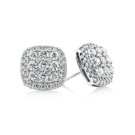 Cluster Stud Earrings with 2 Carat TW of Diamonds in 10kt White Gold Cluster Stud Earrings with 2 Carat TW of Diamonds in 10kt White Gold