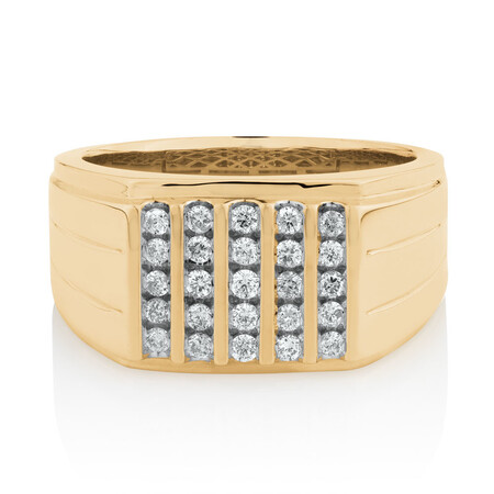 Men's Ring with 0.45 Carat TW of Diamonds in 10kt Yellow Gold Men's Ring with 0.45 Carat TW of Diamonds in 10kt Yellow Gold