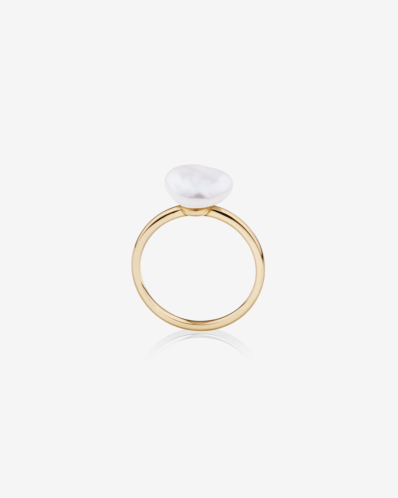 Ring with 9-10mm Cultured Freshwater Baroque Pearls in 10kt Yellow Gold