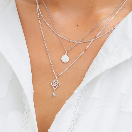 Aquarius Zodiac Pendant in Sterling Silver Aquarius Zodiac Pendant in Sterling Silver