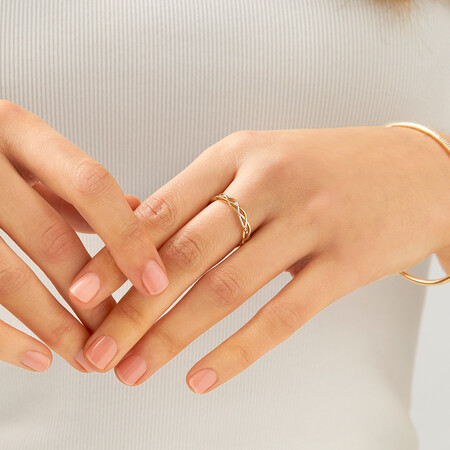 Crossover Ring in 10kt Yellow & White Gold Crossover Ring in 10kt Yellow & White Gold