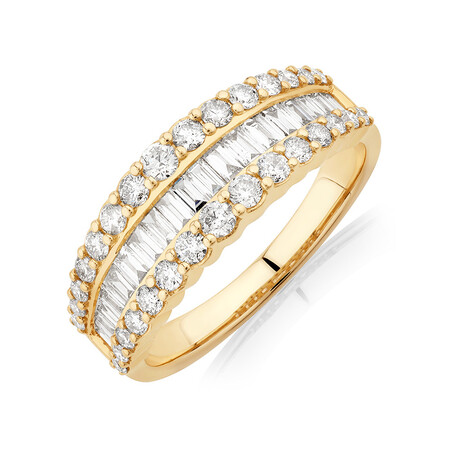 Ring with 1 Carat TW of Diamonds in 14kt Yellow Gold Ring with 1 Carat TW of Diamonds in 14kt Yellow Gold
