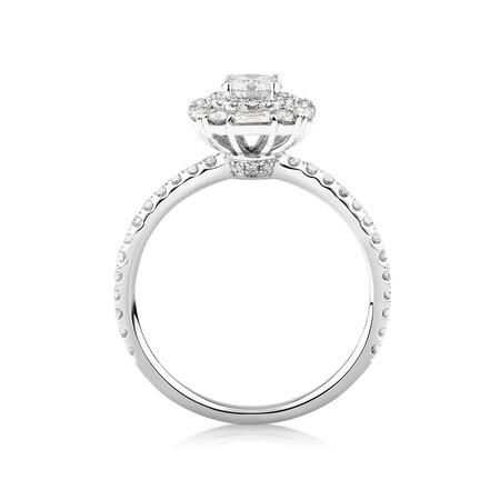 Sir Michael Hill Designer Halo Engagement Ring with 0.79 Carat TW Diamonds in 18kt White Gold Sir Michael Hill Designer Halo Engagement Ring with 0.79 Carat TW Diamonds in 18kt White Gold