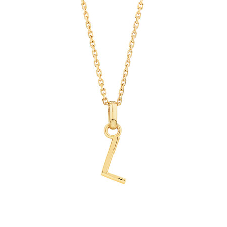 "L" Initial Pendant with Chain in 10kt Yellow Gold "L" Initial Pendant with Chain in 10kt Yellow Gold