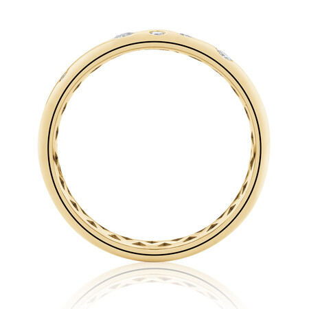 Hammer Set Ring with Diamonds in 10kt Yellow Gold Hammer Set Ring with Diamonds in 10kt Yellow Gold