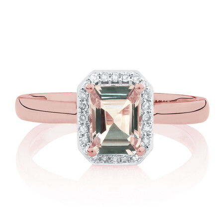 Ring with Morganite & Diamonds in 10kt Rose Gold Ring with Morganite & Diamonds in 10kt Rose Gold