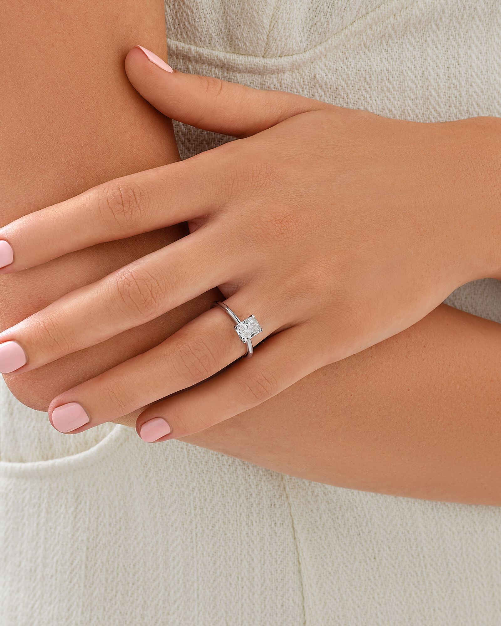 1.25 Carat TW Radiant Laboratory-Grown Diamond Solitaire Engagement Ring in 14kt Gold