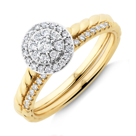 Bridal Set with 0.34 Carat TW of Diamonds in 10kt Yellow Gold Bridal Set with 0.34 Carat TW of Diamonds in 10kt Yellow Gold