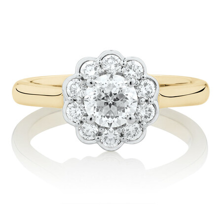 Southern Star Engagement Ring with 1.08 Carat TW of Diamonds in 14kt Yellow & White Gold Southern Star Engagement Ring with 1.08 Carat TW of Diamonds in 14kt Yellow & White Gold