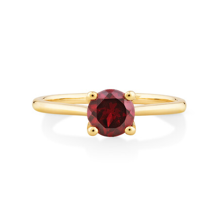 Ring with Rhodolite Garnet in 10kt Yellow Gold Ring with Rhodolite Garnet in 10kt Yellow Gold