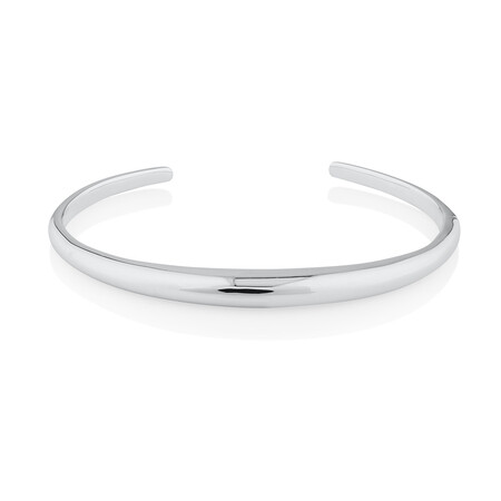 Polished Cuff Bangle In Sterling Silver