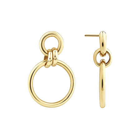 Circle Drop Stud Earrings in 10kt Yellow Gold Circle Drop Stud Earrings in 10kt Yellow Gold