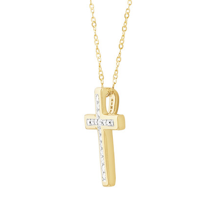 Cross Pendant with 0.10 Carat TW of Diamonds in 10kt Yellow Gold Cross Pendant with 0.10 Carat TW of Diamonds in 10kt Yellow Gold
