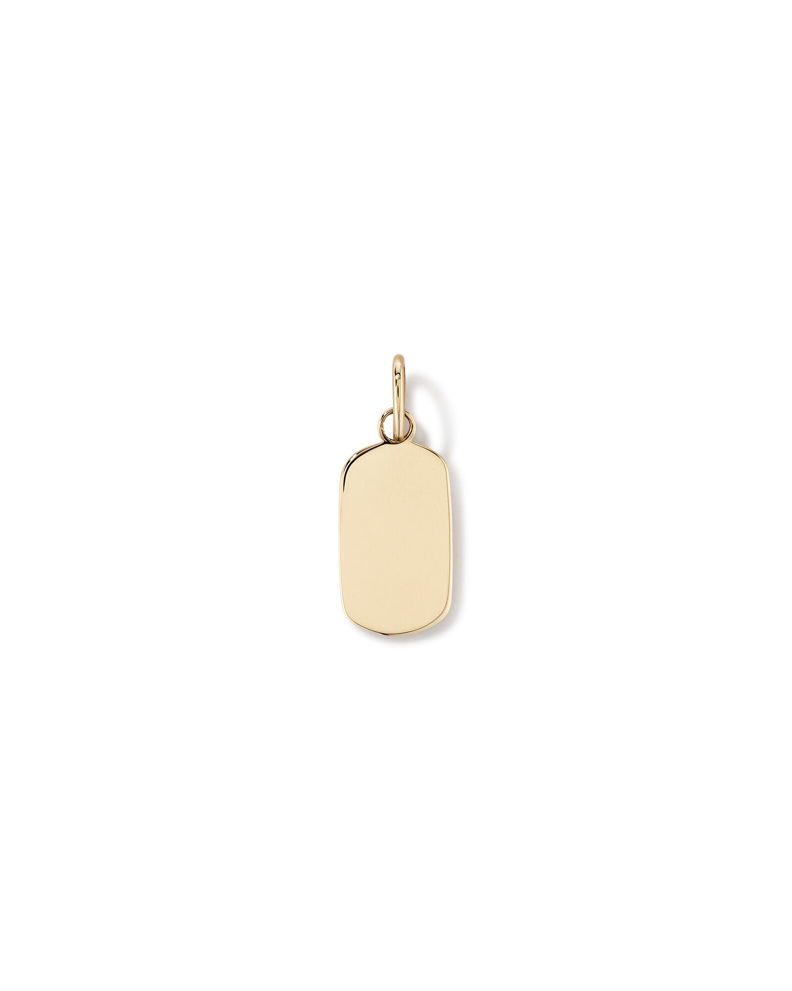 Oblong Engravable Dog Tag Pendant in 10kt Yellow Gold