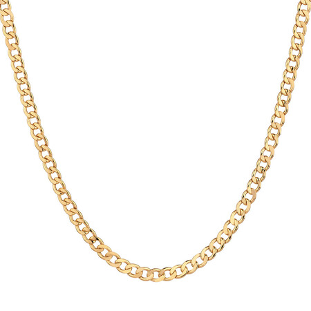 50cm (20") Hollow Curb Chain in 10kt Yellow Gold