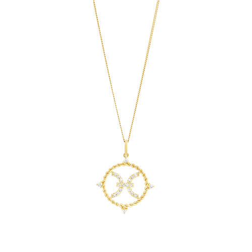 Pisces Zodiac Pendant with 0.15 Carat TW of Diamonds in 10kt Yellow Gold